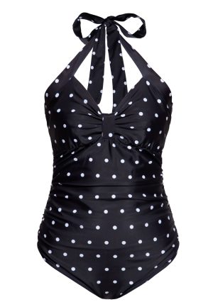 Maillot de Bain à Pois - Noir