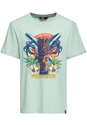 Tee-Shirt Rétro "Tiki Surf Mint"