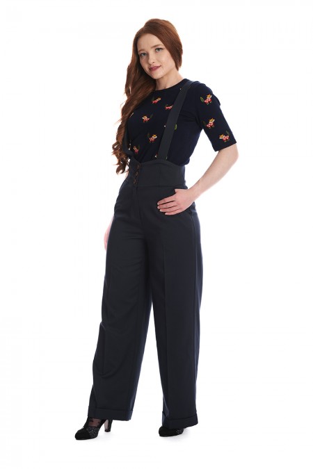 Pantgalon à Bretelles "Her Favourites" Bleu Marine – Image 3