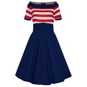 Robe Pin-up "Darlene Rétro Navy"