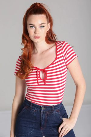 Top marin "Kit" - Rouge