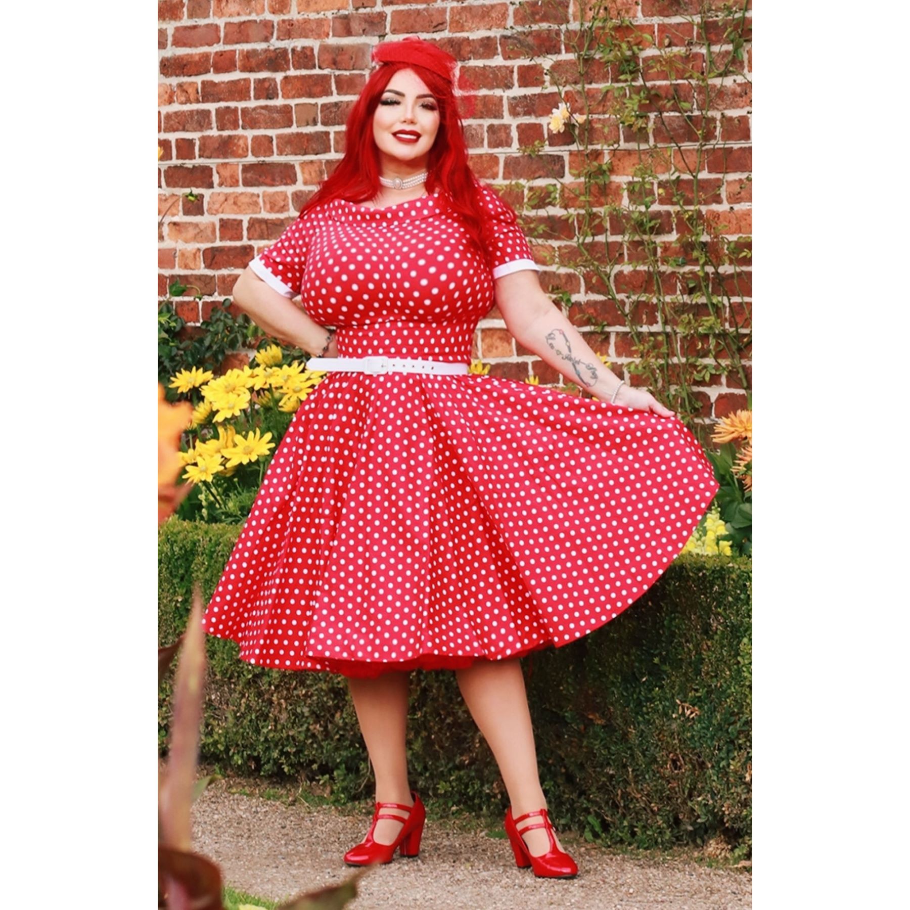 Robe Rétro "Darlene Red Polka" – Image 6