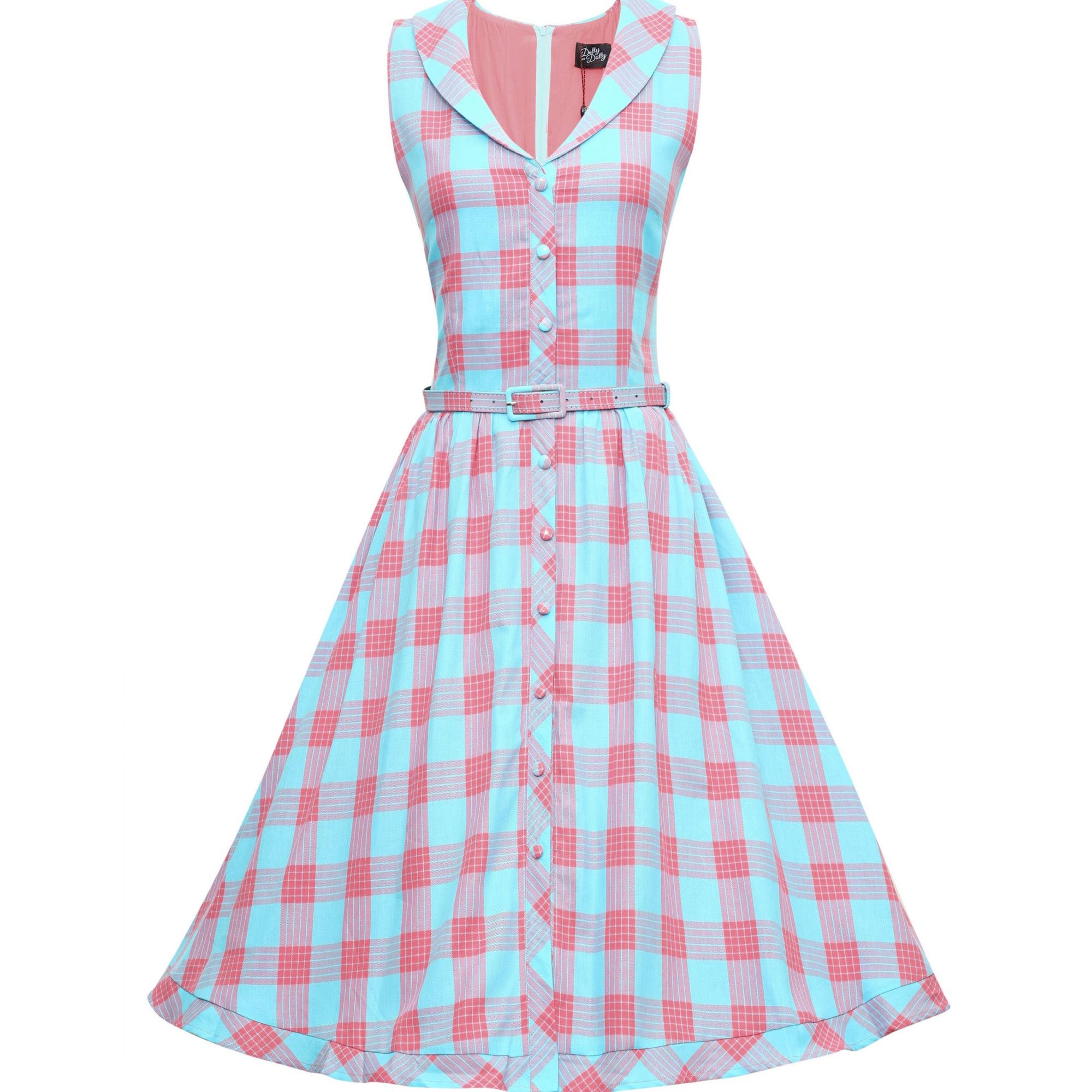 Robe Vintage 50's "Maverick Checked Pink & Blue"