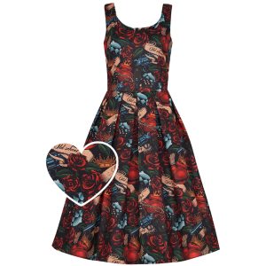Robe Rockabilly "Amanda Heart & Roses"