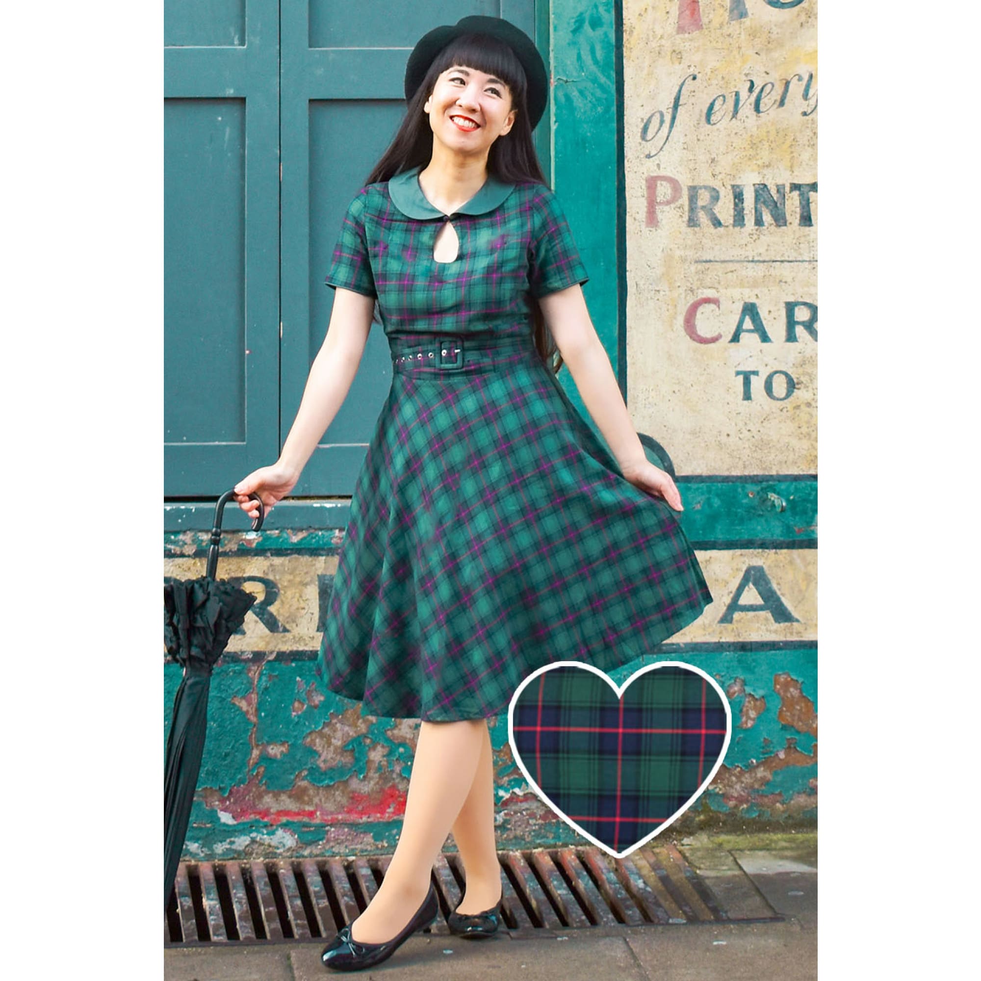 Robe Vintage "Evelyn Green Tartan" – Image 4