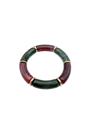 Bracelet "Tube" Bordeaux/Kaki
