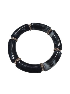 Bracelet "Tube" Noir Strass
