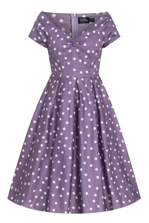 Robe Rétro "Lily Purple Polka"