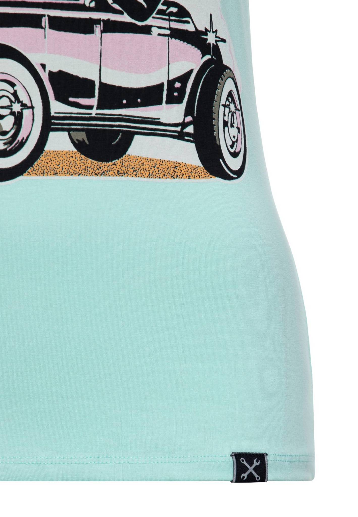 Tee-shirt Rockabilly "The Hot Road Rebel" Turquoise – Image 4