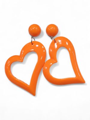 Boucles d'oreilles "Retro Heart" Orange