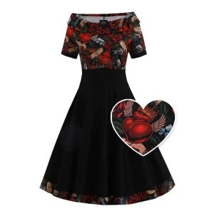Robe Rockabilly "Darlene Hearts & Roses"