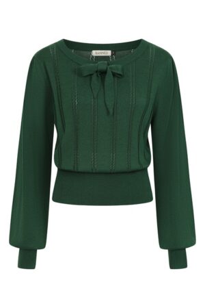Pull Rétro "Angele Pointelle" Vert
