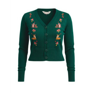 Cardigan Rétro "Nara Forrest Friends" - Vert