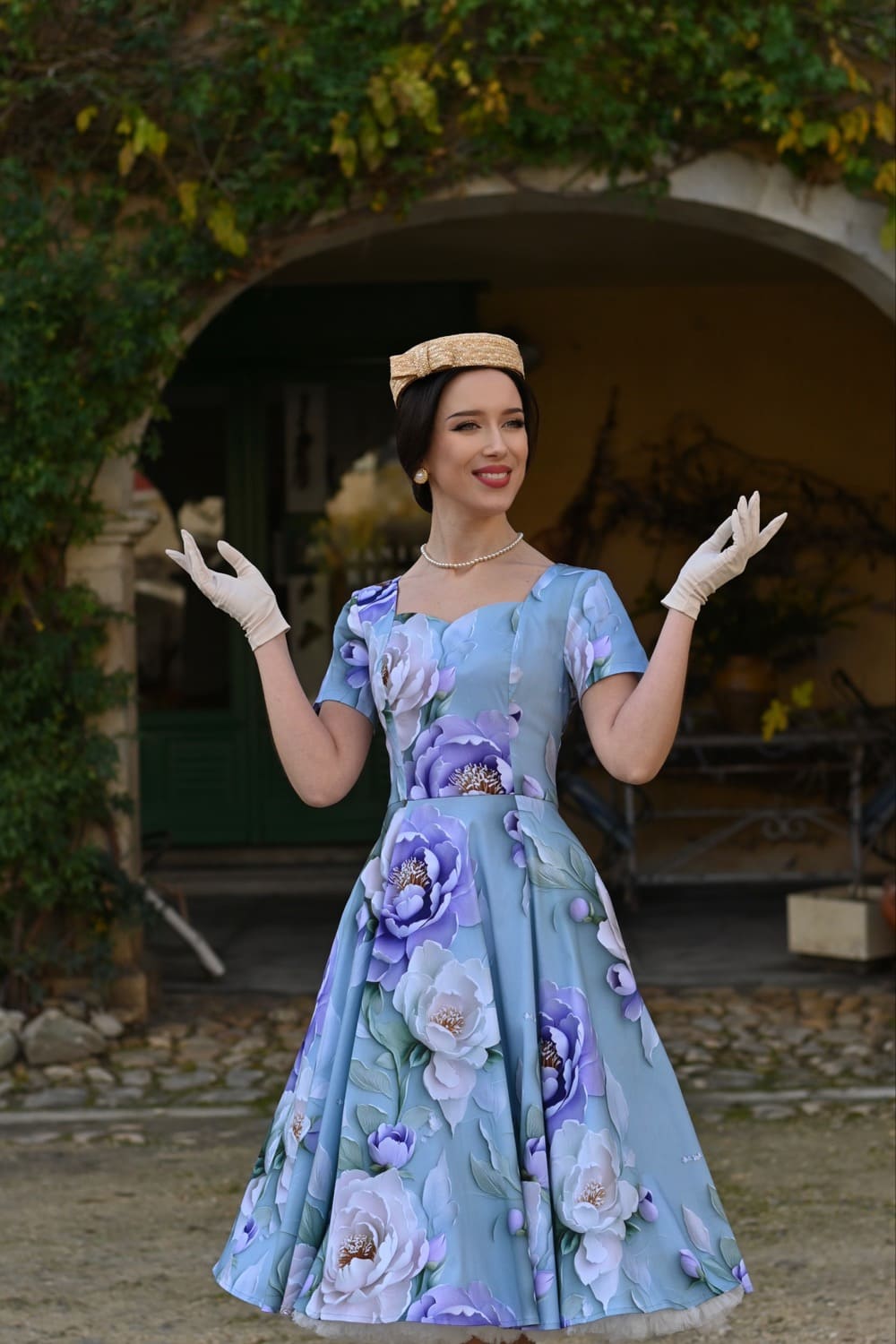 Robe Pin-up Fleurie "Lavender Peony" – Image 6