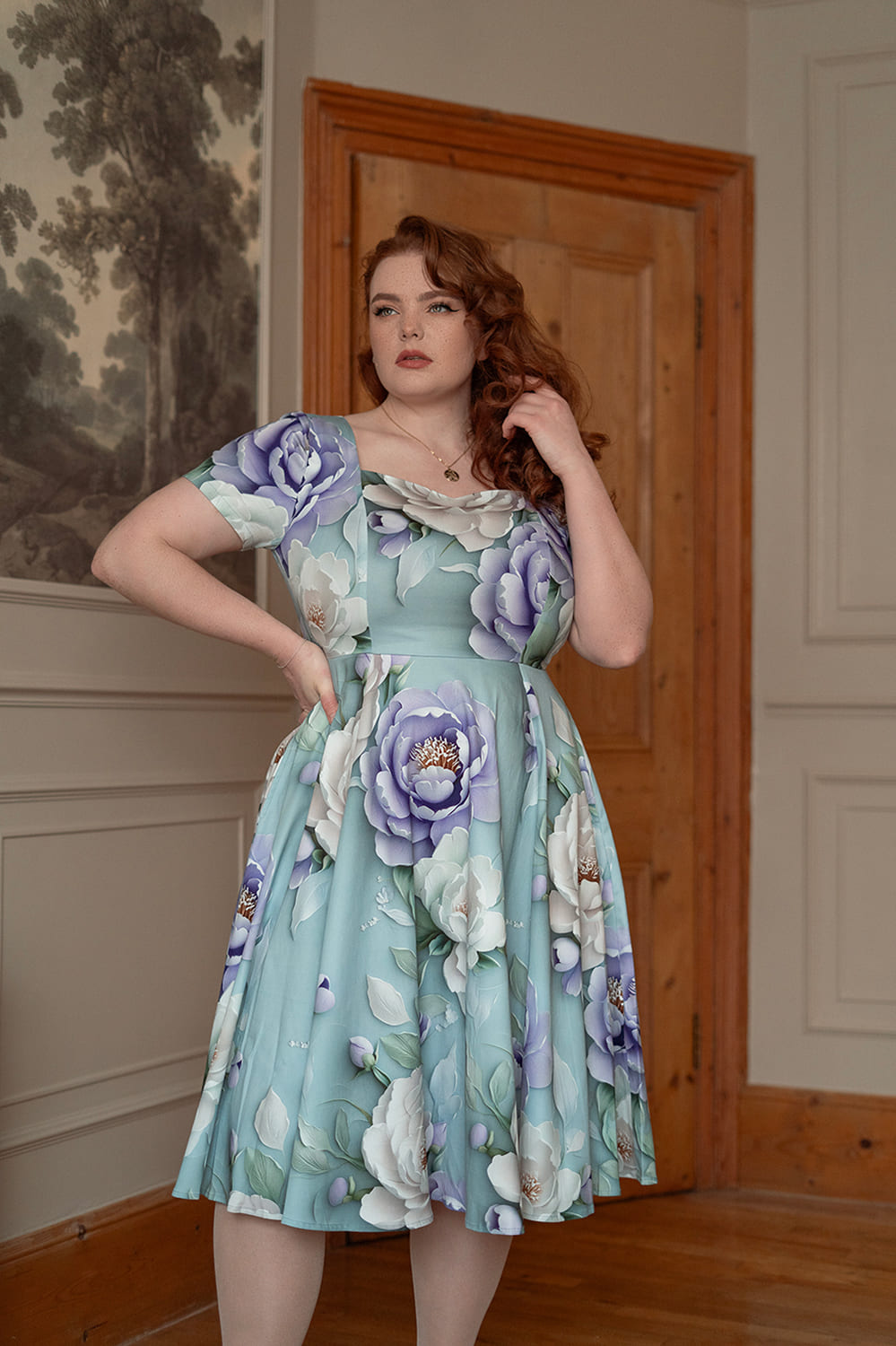 Robe Pin-up Fleurie "Lavender Peony" – Image 8