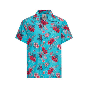 Chemise Hawaïenne Homme "Hibiscus Blue"