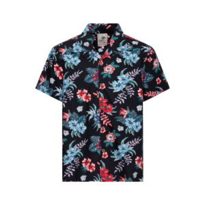 Chemise Hawaïenne Homme "Hibiscus Black"
