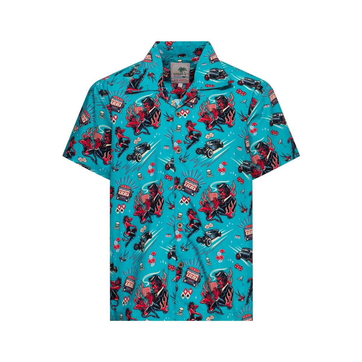 Chemise Rockabilly Homme "Blue Hot Devil"