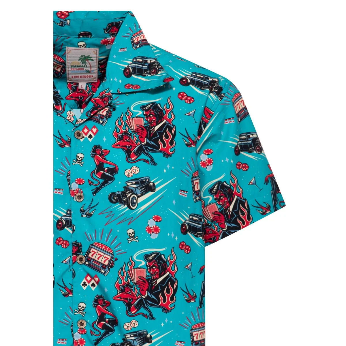 Chemise Rockabilly Homme "Blue Hot Devil" – Image 3