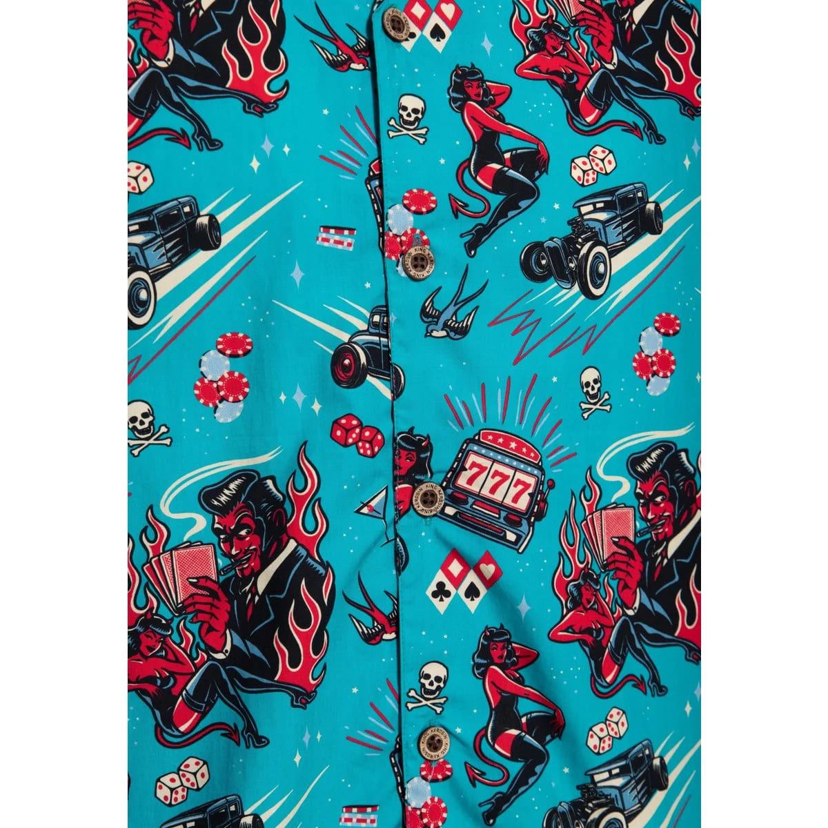 Chemise Rockabilly Homme "Blue Hot Devil" – Image 4
