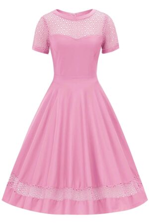 Robe Pin-up "Tess Crochet Pink"