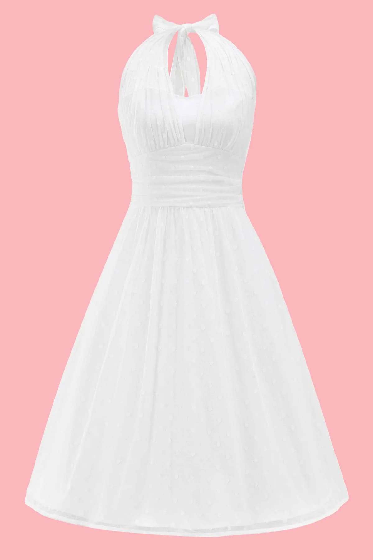 Robe Dos Nu "Dorothea White Polka Mesh" – Image 3