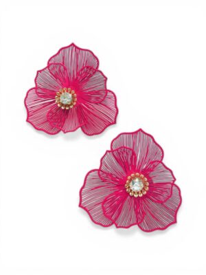 Boucles d'oreilles Floral - Fuchsia