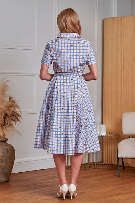 Robe Rétro "Bella Cherry Check" – Image 4