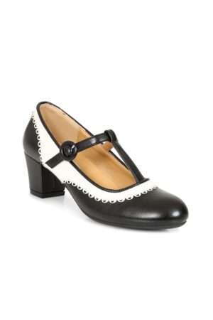 Escarpins Rétro "Vintage Voyager" - Noir/Blanc