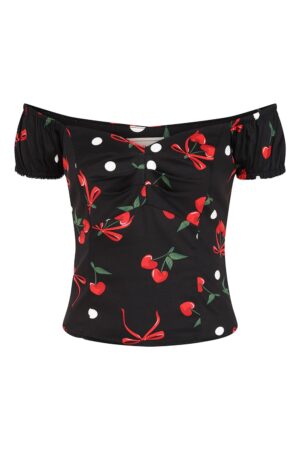 Top "Babe Cherries & Bows"