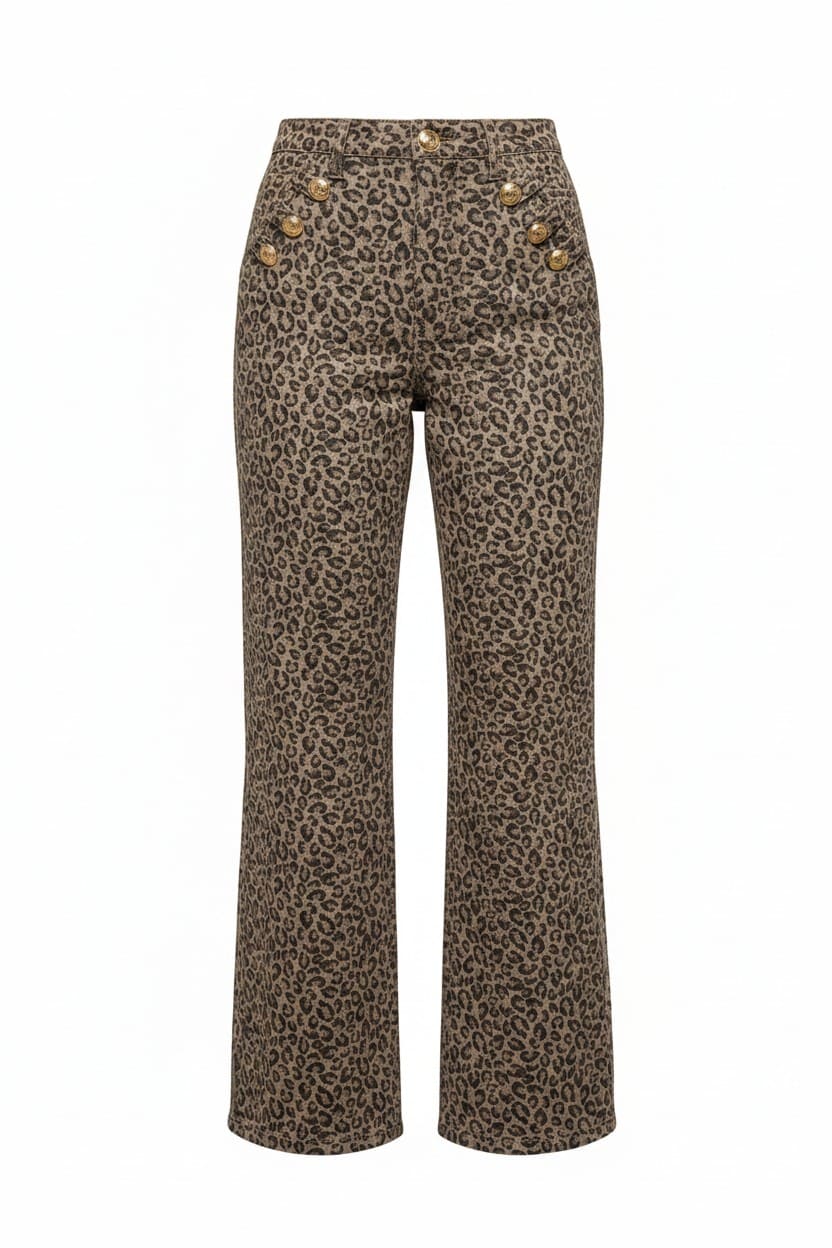 Jeans Extensible Léopard "Wide"