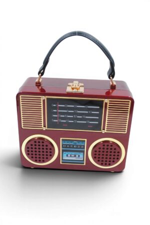Sac à Main "Vintage Radio" - Bordeaux