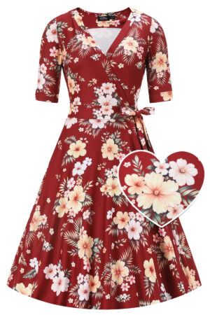 Robe Portefeuille "Mathilda Hibiscus"