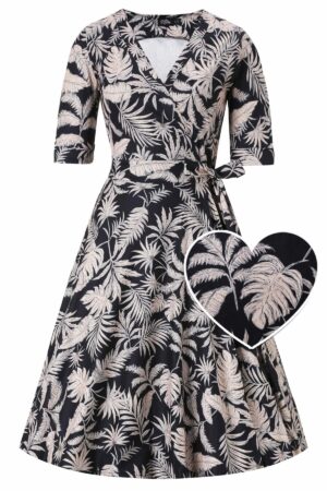 Robe Portefeuille "Mathilda Black Tropical"