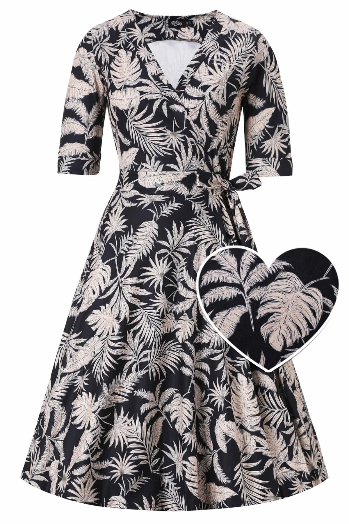 Robe Portefeuille "Mathilda Black Tropical"