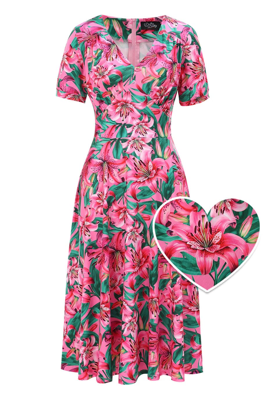 Robe Rétro "Pink Lily"