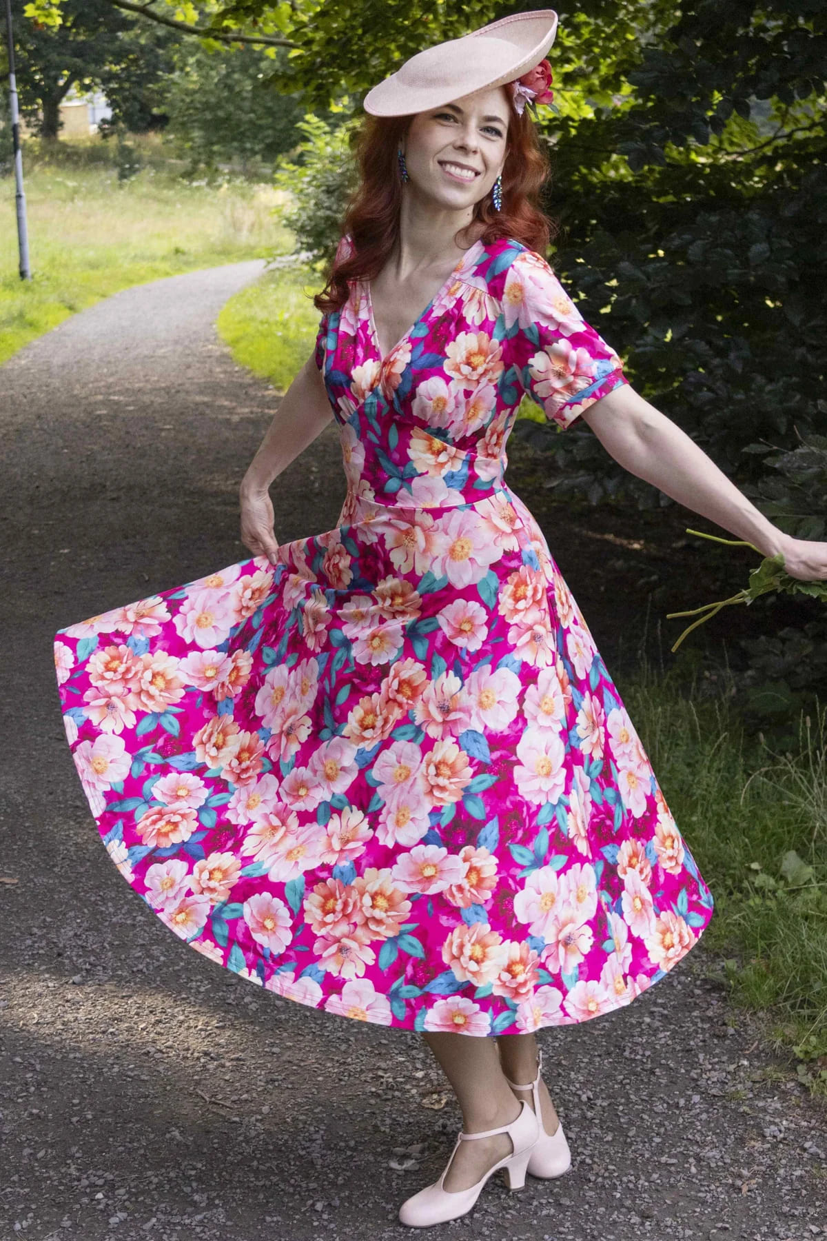 Robe Rétro "Pink Magnolia" – Image 4