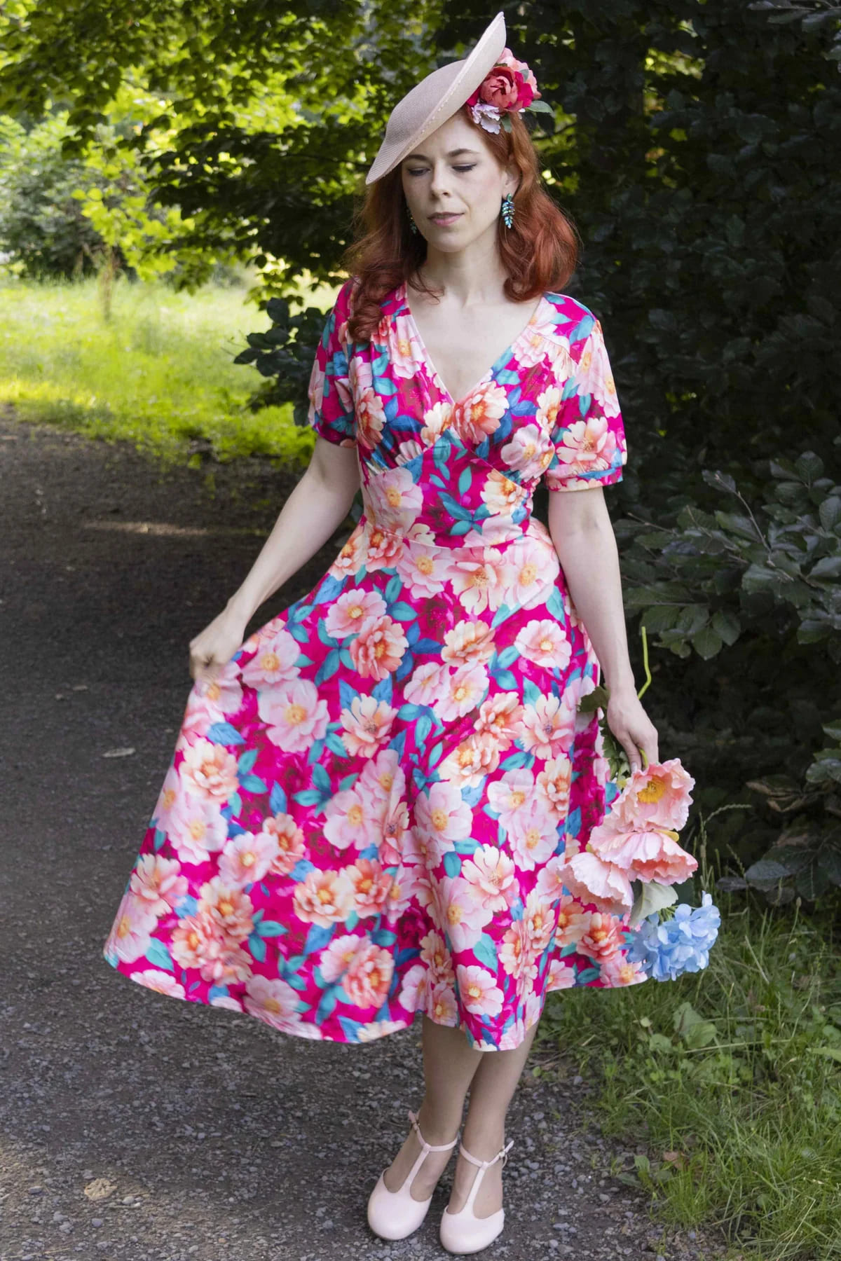 Robe Rétro "Pink Magnolia" – Image 3