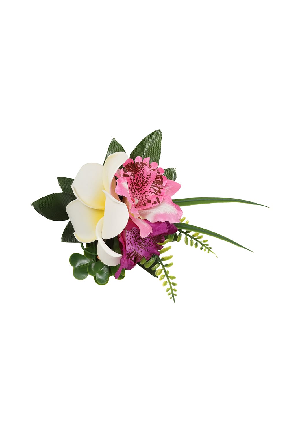 Compo Fleurs Cheveux Tropicales Blanc.Fuschia