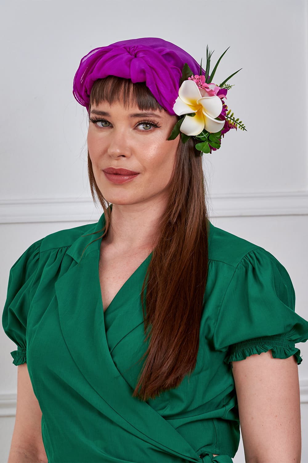Compo Fleurs Cheveux Tropicales Blanc.Fuschia – Image 3