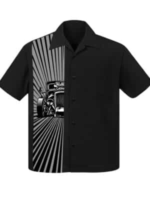 Chemise Rockabilly "Hot Rod Burst" Noir