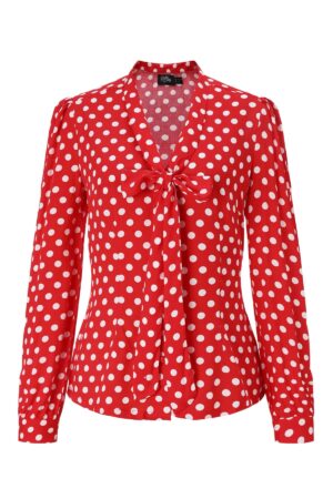 Blouse Rétro "Margaret Red Polka Dot"