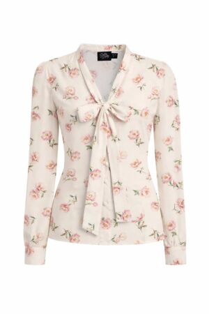 Blouse Rétro "Margaret Pink Roses"
